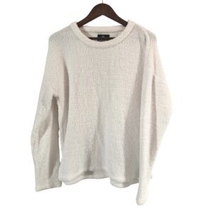 Angie White‎ Fuzzy Crewneck Long Sleeve Sweater Size Medium